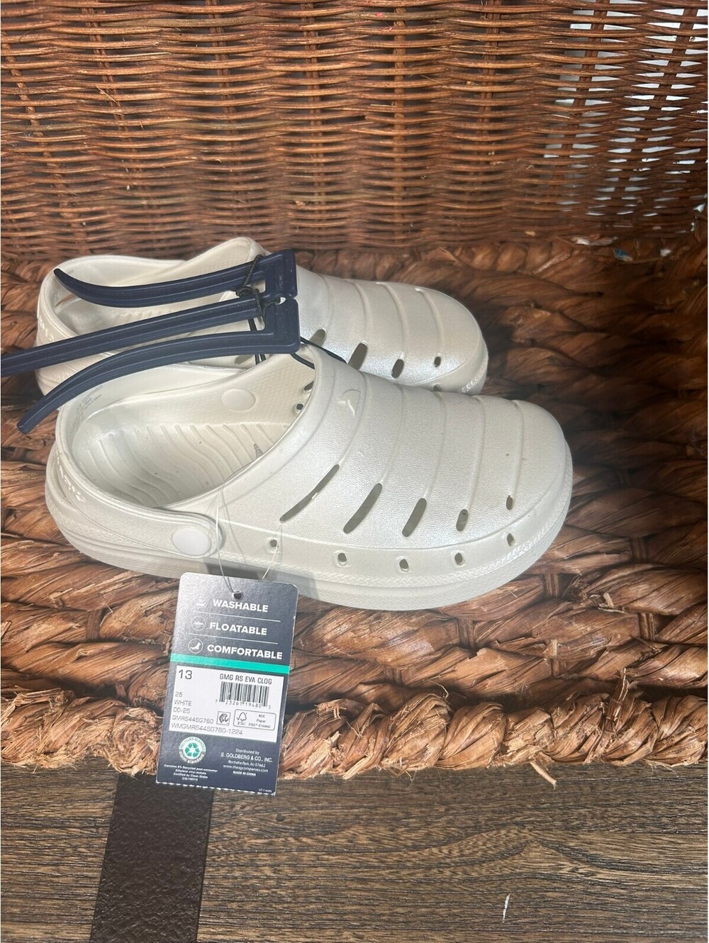 Cream washable clogs size 13